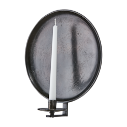 Vägghängd ljusstake i metall, Blockljus & Kronljus, Ø30cm, Mörkbrun
