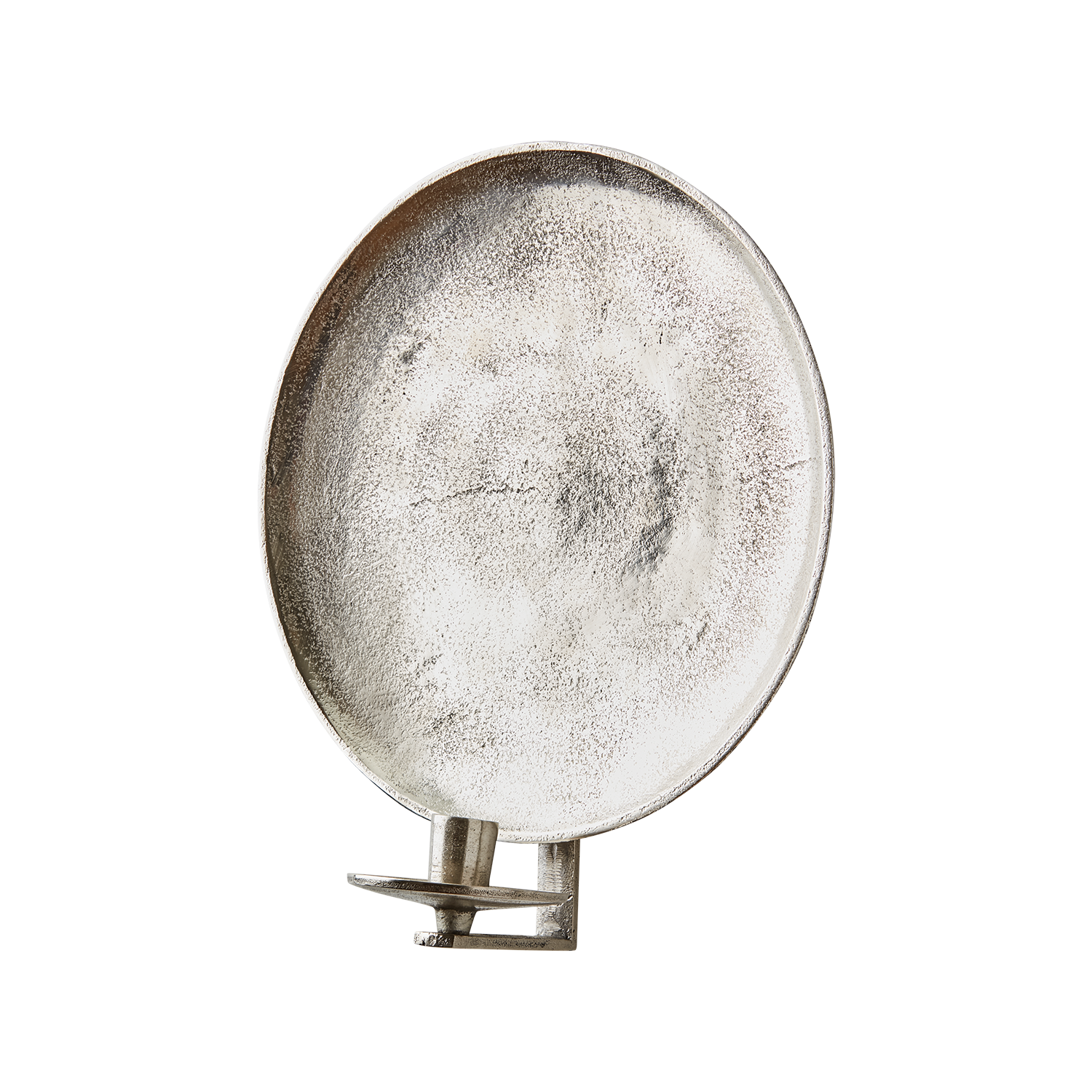 Vägghängd ljusstake i metall, Blockljus & Kronljus, Ø30cm, Nickel