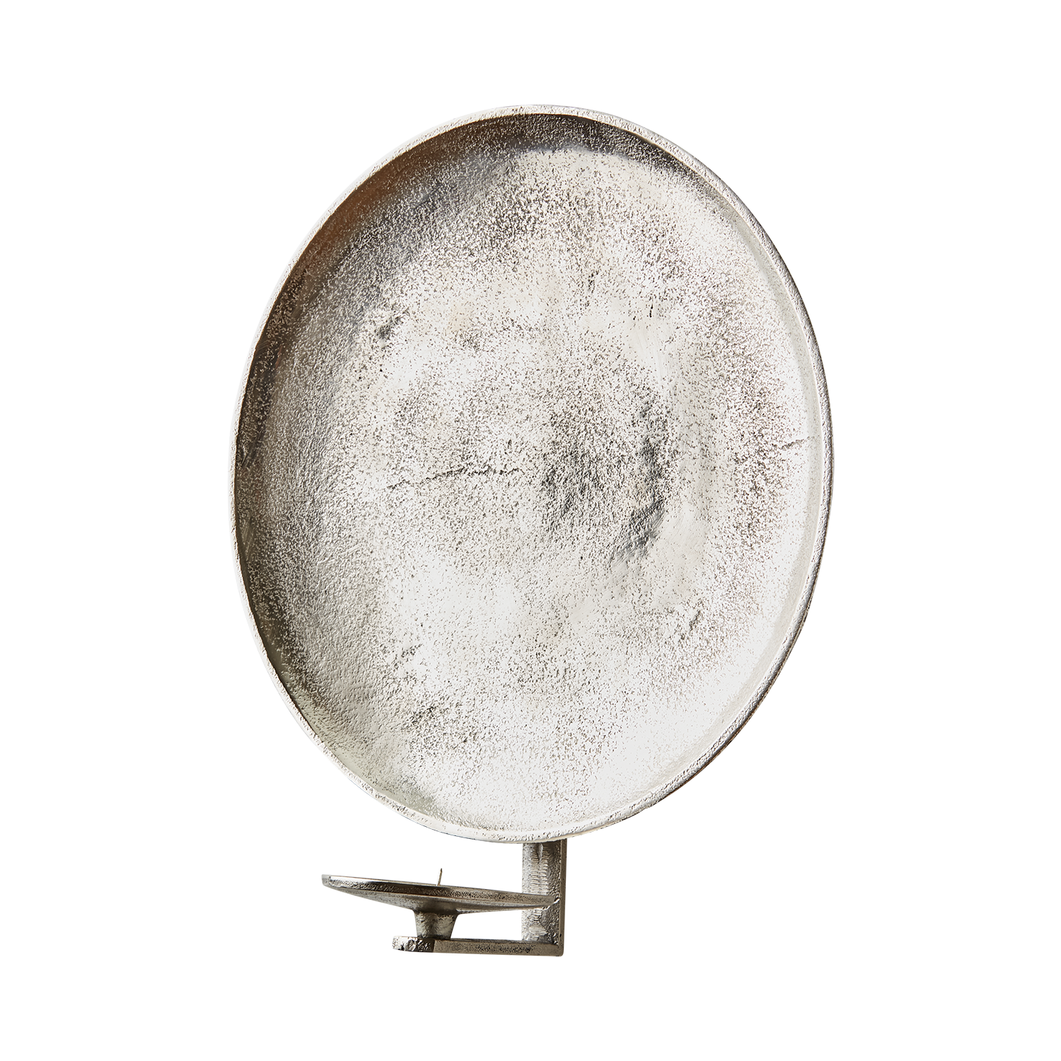 Vägghängd ljusstake i metall, Blockljus & Kronljus, Ø30cm, Nickel