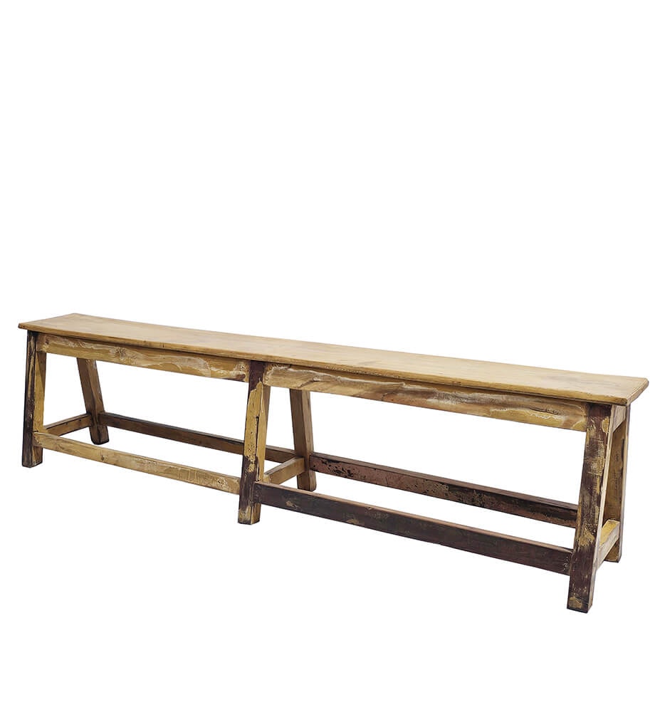 Långbänk av återbrukat material, 180cm, Handgjord