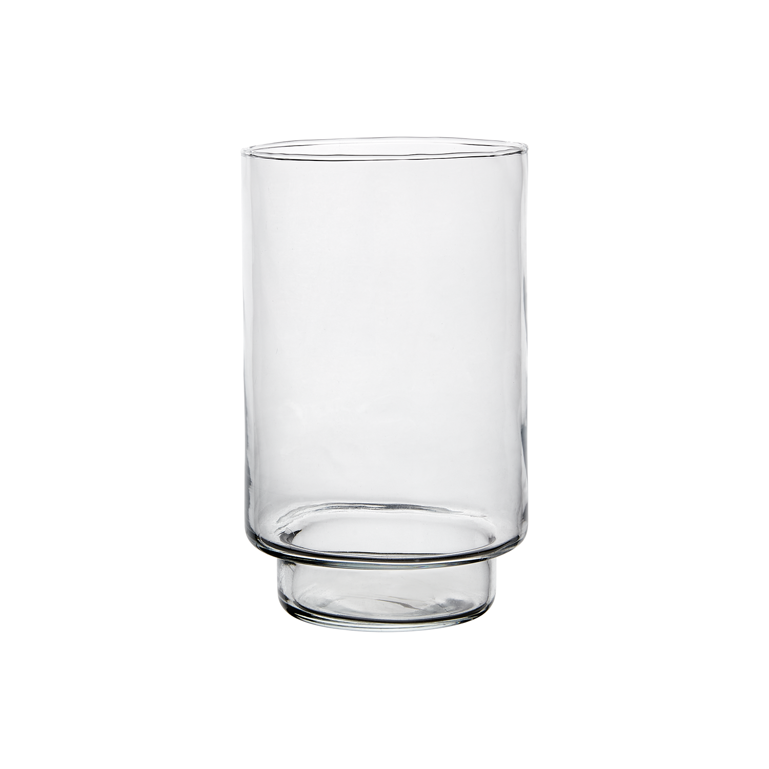 Munblåst värmeljushållare i klarglas, Ø12,5x21cm