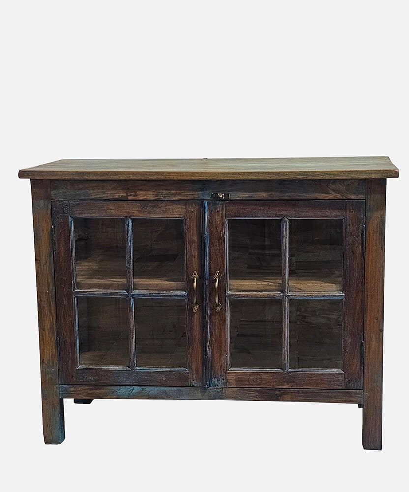 Extraordinär vintage skänk med vitrin på 3 sidor