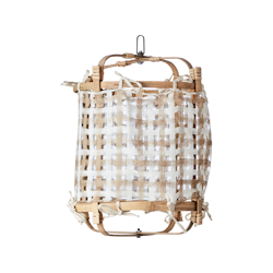 Tyg till Lampstomme, Ø31cm, Beige/Vit Silke