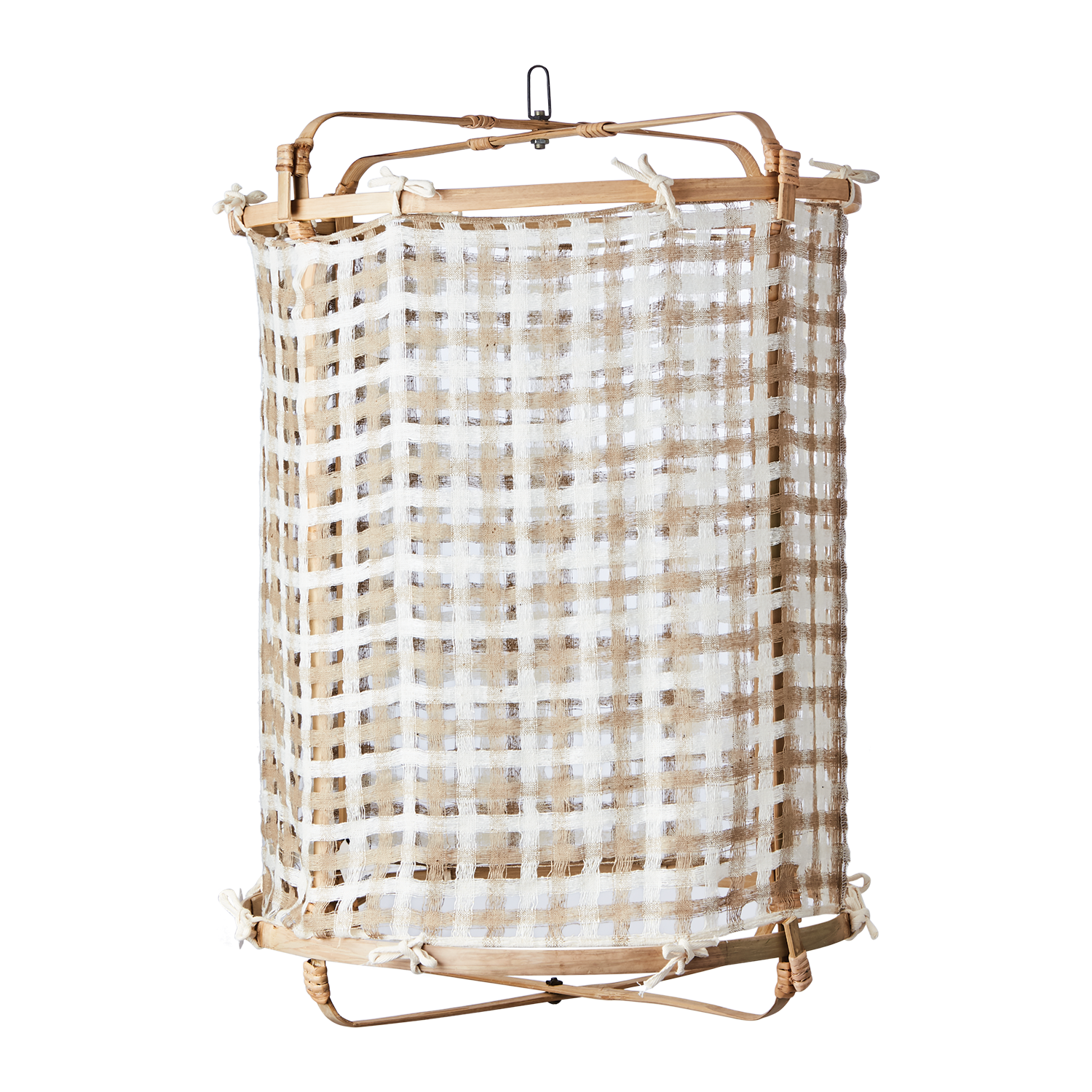 Tyg till Lampstomme, Ø42cm, Beige/Vit Silke