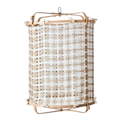 Tyg till Lampstomme, Ø42cm, Beige/Vit Silke