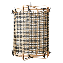 Tyg till Lampstomme, Ø42cm, Beige/Svart Silke