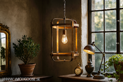 Lampstomme i järn, Ø31x46cm, Mässingfärgad