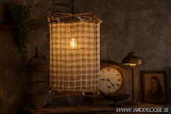 Tyg till Lampstomme, Ø42cm, Beige/Vit Silke