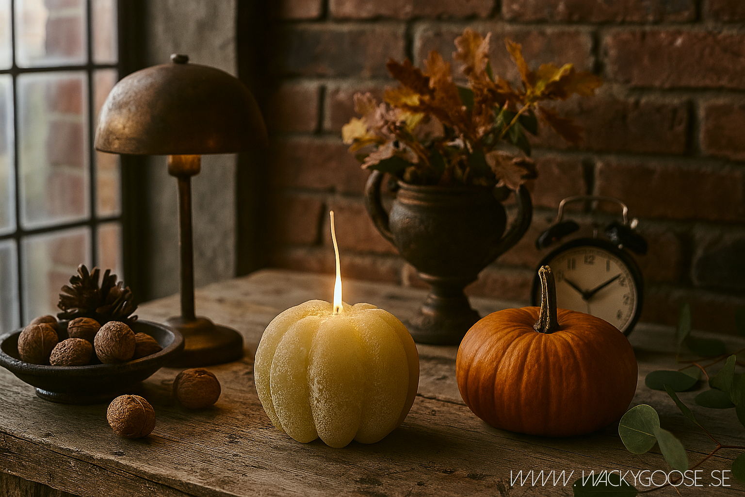 Handgjort Figurljus, Pumpa, Mossgrön