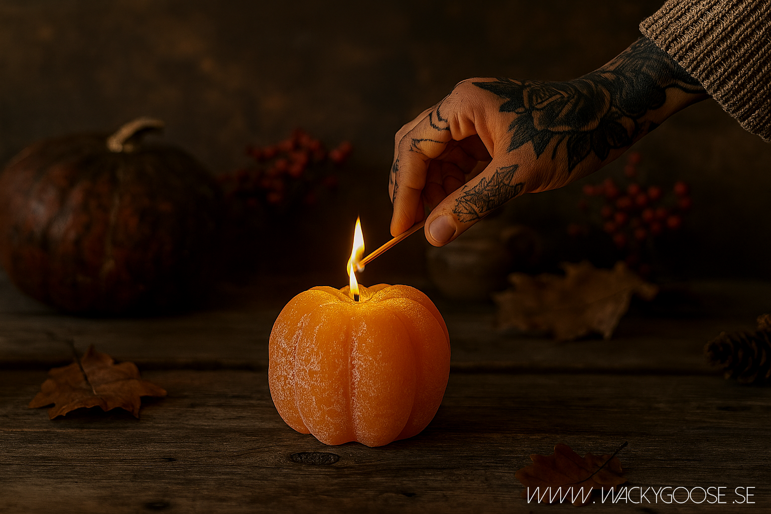 Handgjort Figurljus, Pumpa, Ocra