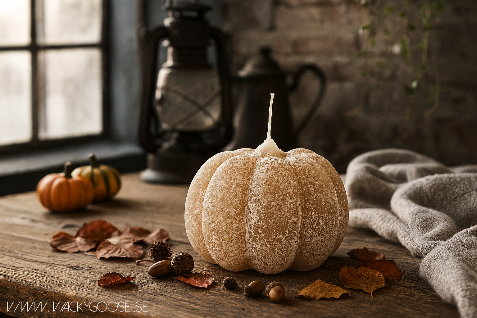 Handgjort Figurljus, Pumpa, Kvartsgrå