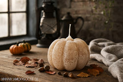 Handgjort Figurljus, Pumpa, Kvartsgrå