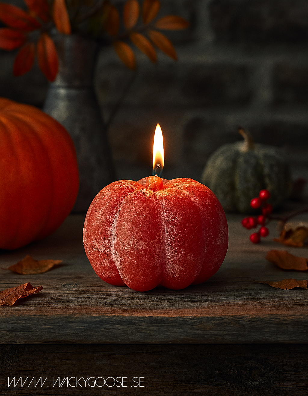 Handgjort Figurljus, Pumpa, Mörkorange