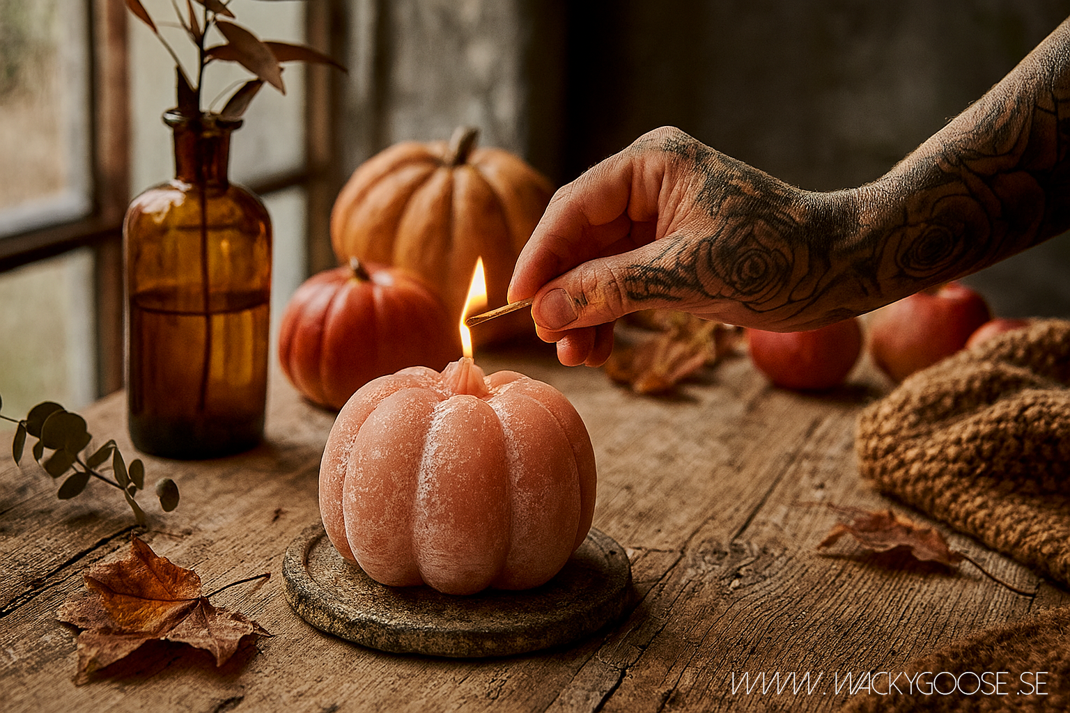 Handgjort Figurljus, Pumpa, Sand