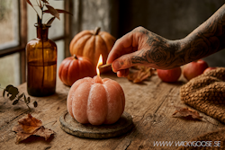 Handgjort Figurljus, Pumpa, Sand