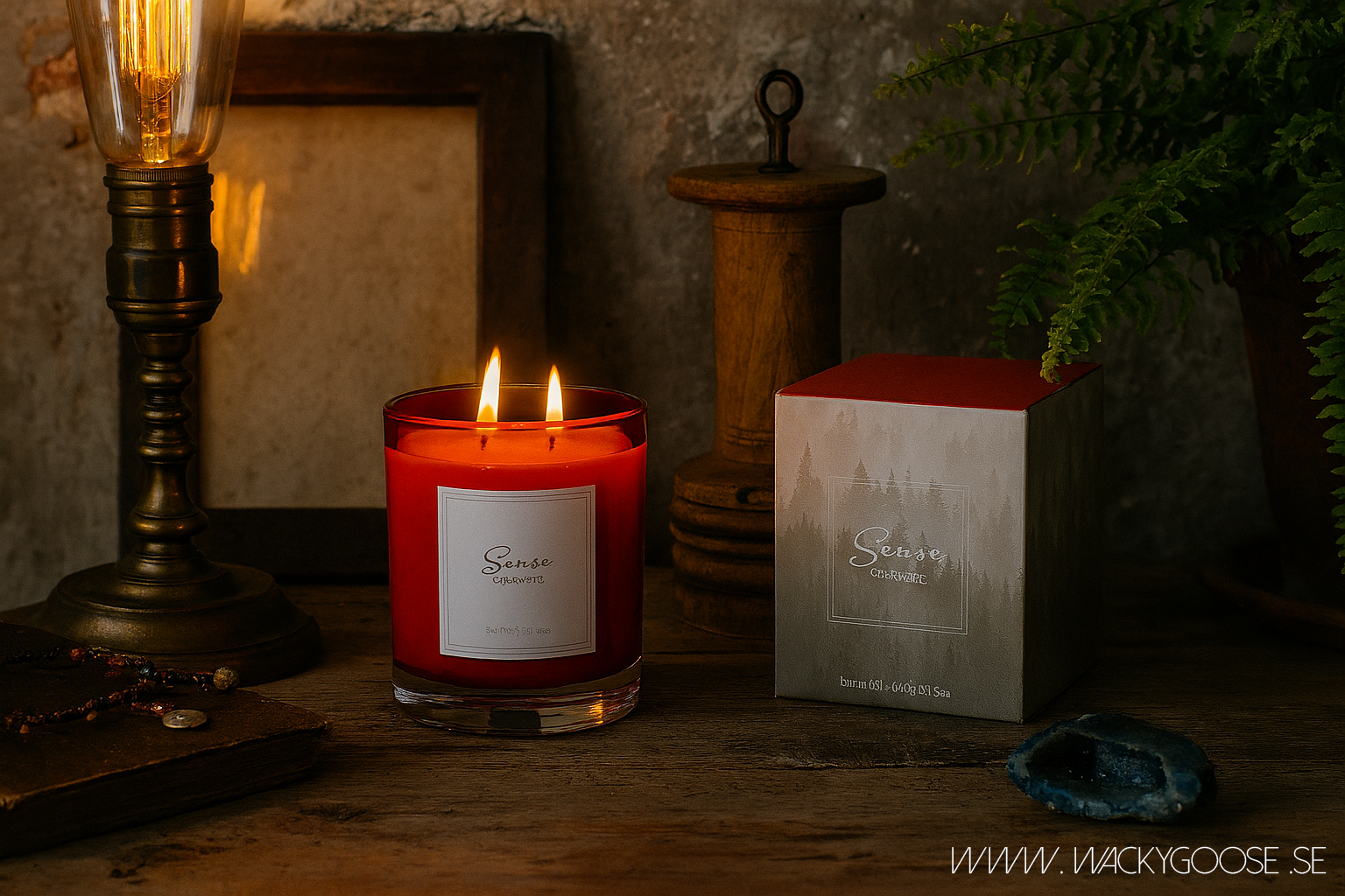 Doftljus med två vekar, ~45 h, Cashmere
