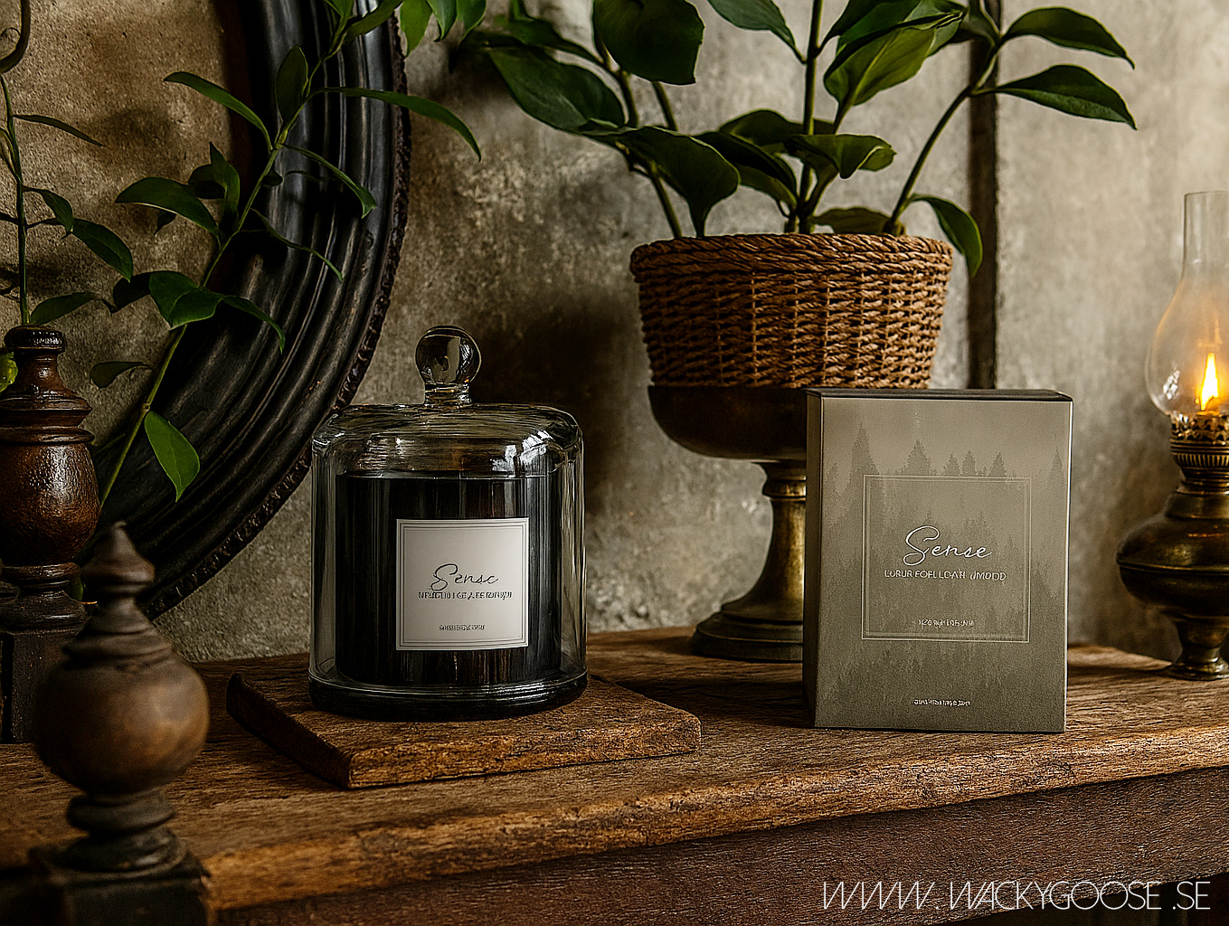 Doftljus med glaskupa, Liquorice & sandalwood