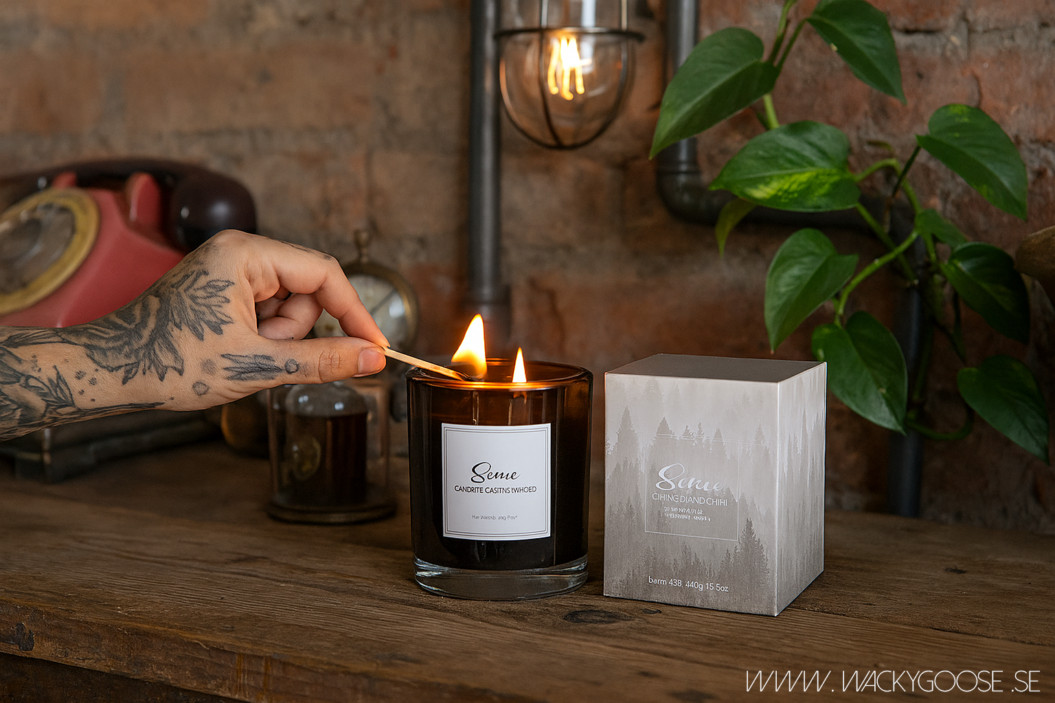 Doftljus med två vekar, ~45 h, Liquorice & sandalwood