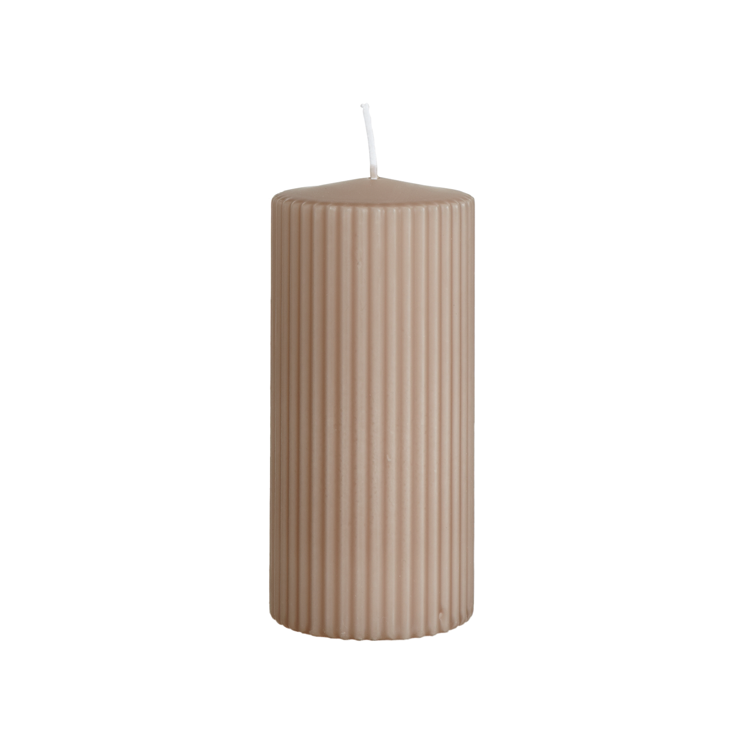Vågigt blockljus, 15cm, Beige
