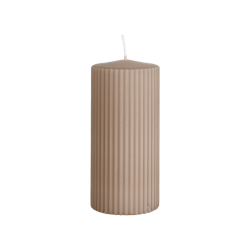 Vågigt blockljus, 15cm, Beige