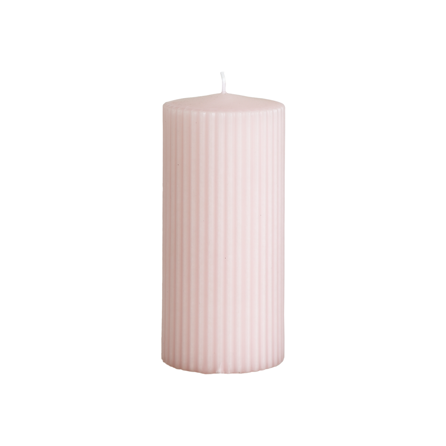 Vågigt blockljus, 15cm, Dimrosa