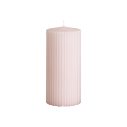 Vågigt blockljus, 15cm, Dimrosa