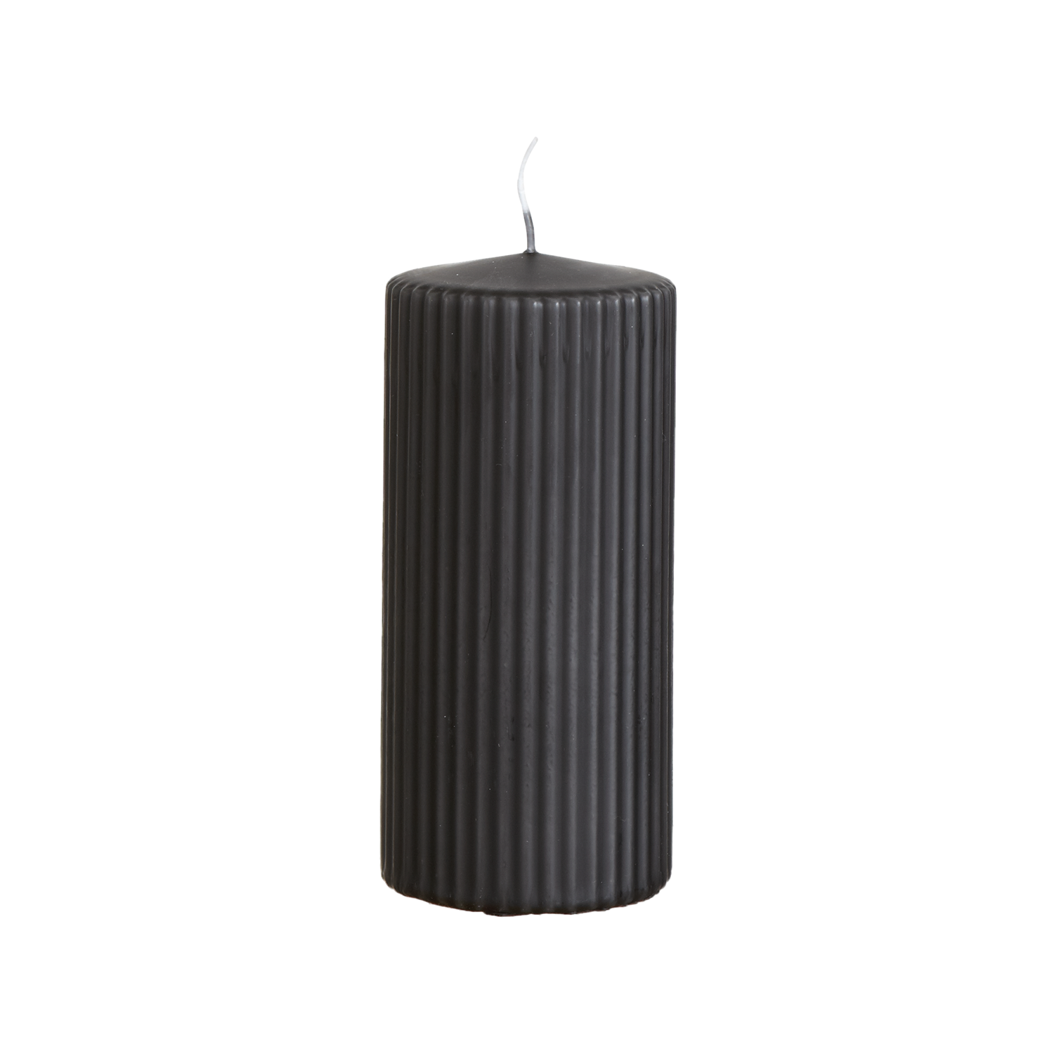 Vågigt blockljus, 15cm, Kolgrå