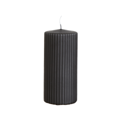 Vågigt blockljus, 15cm, Kolgrå