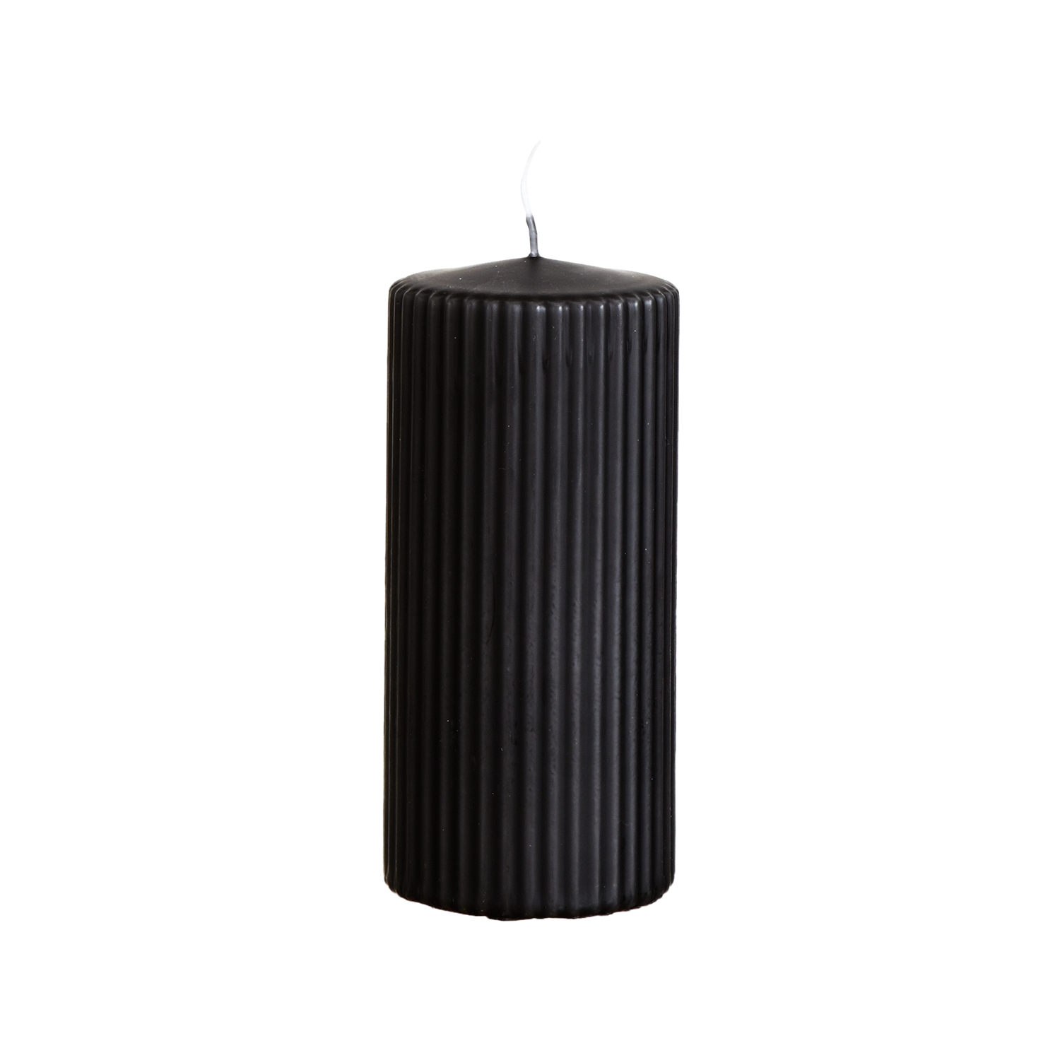 Vågigt blockljus, 15cm, Svart