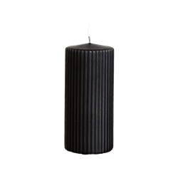 Vågigt blockljus, 15cm, Svart