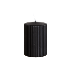 Vågigt blockljus, 10cm, Svart