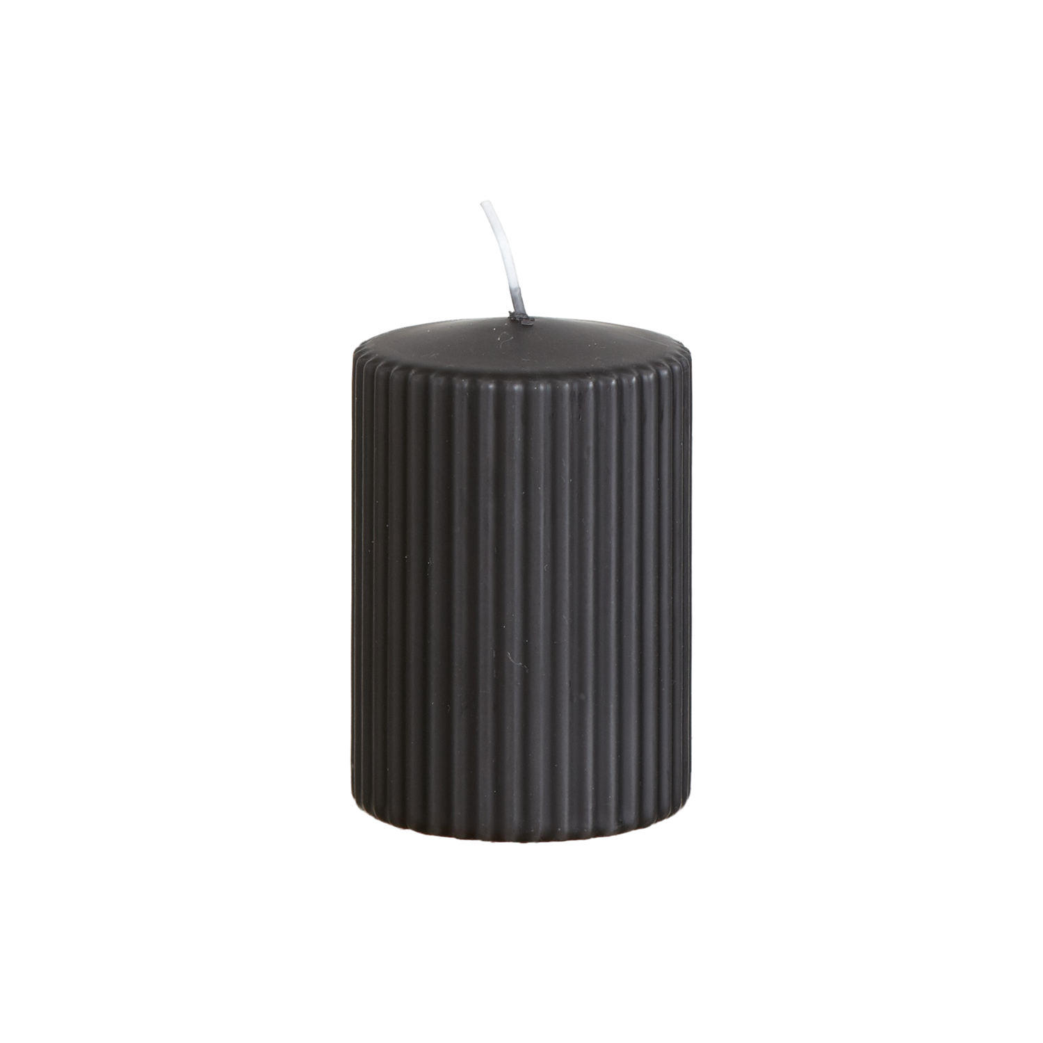 Vågigt blockljus, 10cm, Kolgrå