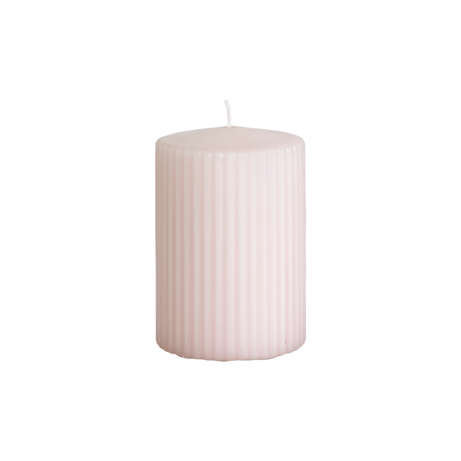 Vågigt blockljus, 10cm, Dimrosa