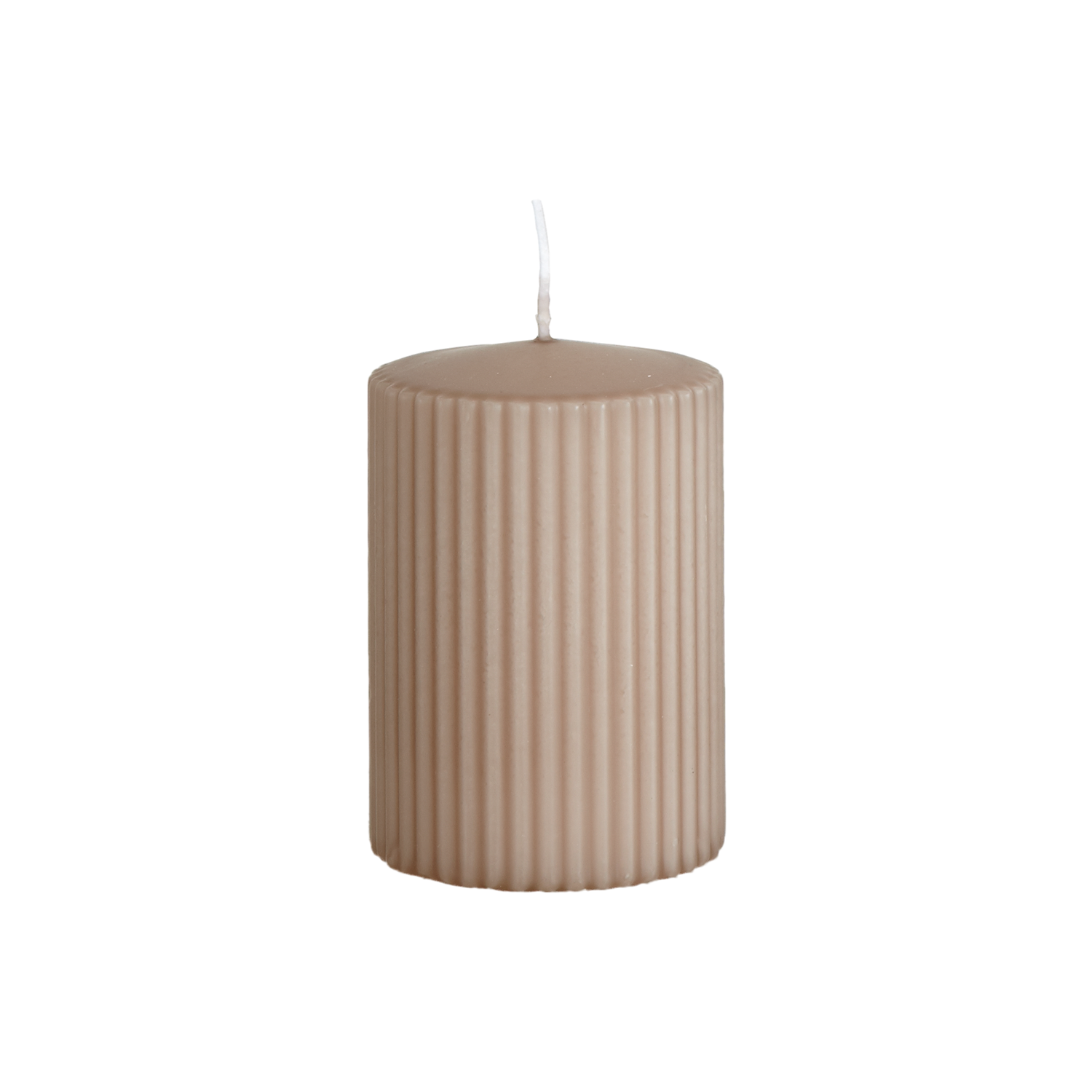 Vågigt blockljus, 10cm, Beige