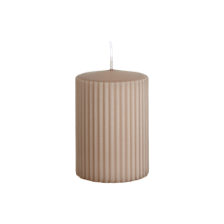 Vågigt blockljus, 10cm, Beige