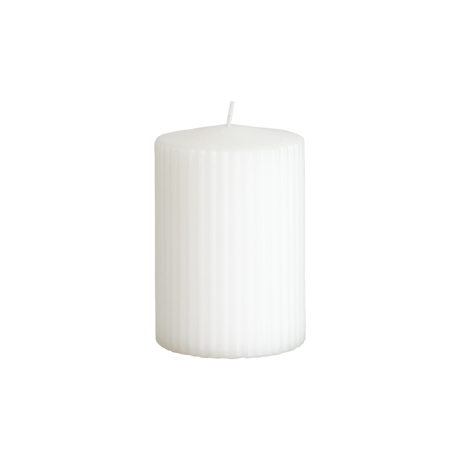 Vågigt blockljus, 10cm, Vit
