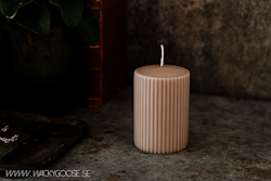 Vågigt blockljus, 10cm, Beige