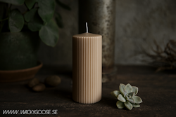 Vågigt blockljus, 15cm, Beige