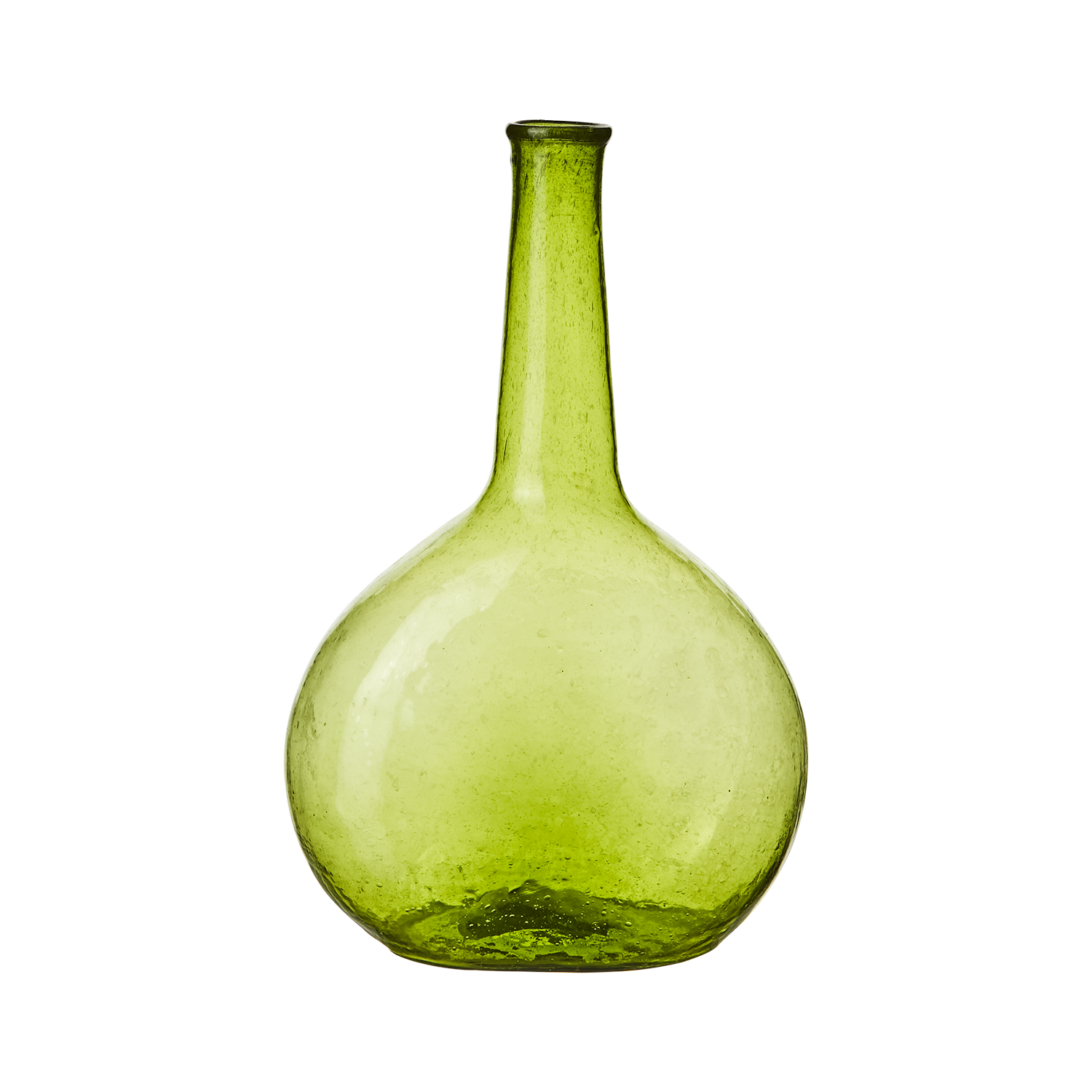Munblåst vas av återbrukat glas, Grön