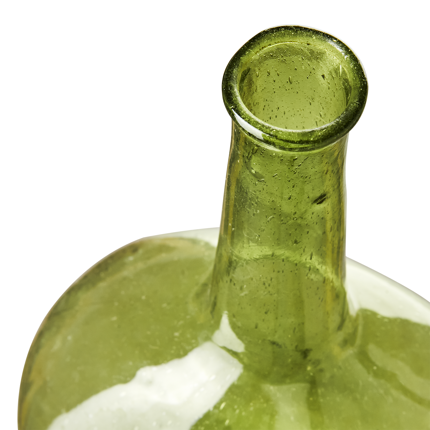 Munblåst vas av återbrukat glas, Grön