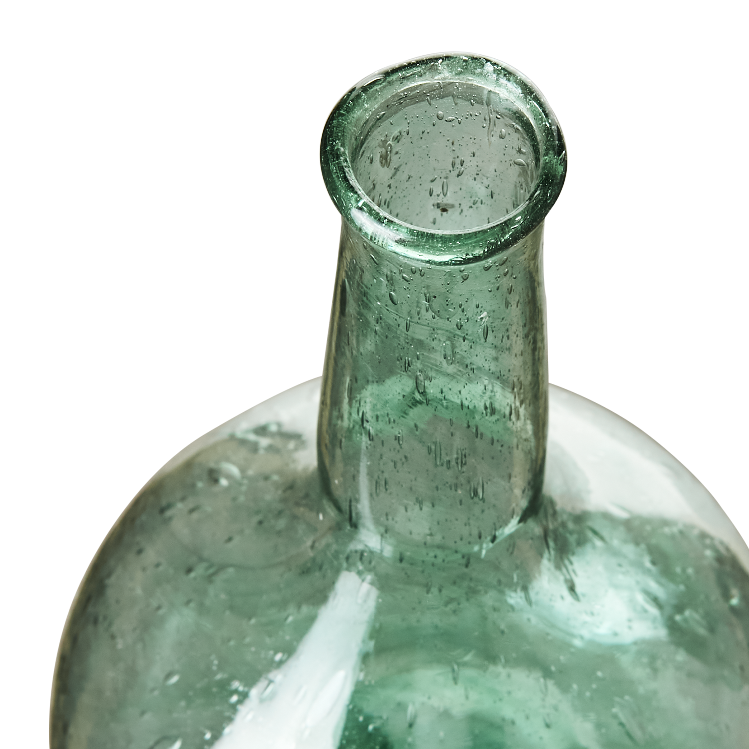 Munblåst vas av återbrukat glas, Mintgrön