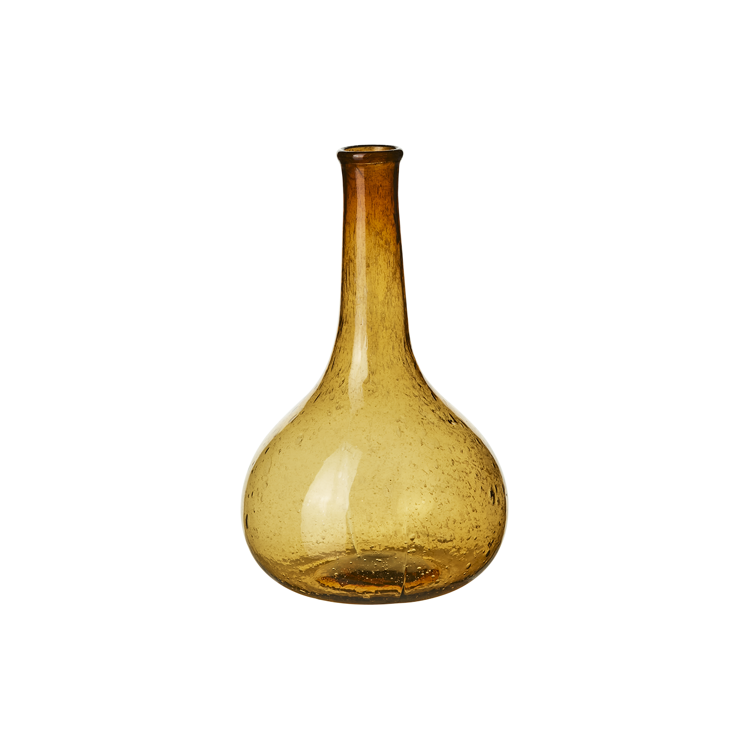 Munblåst vas av återbrukat glas, Bärnsten