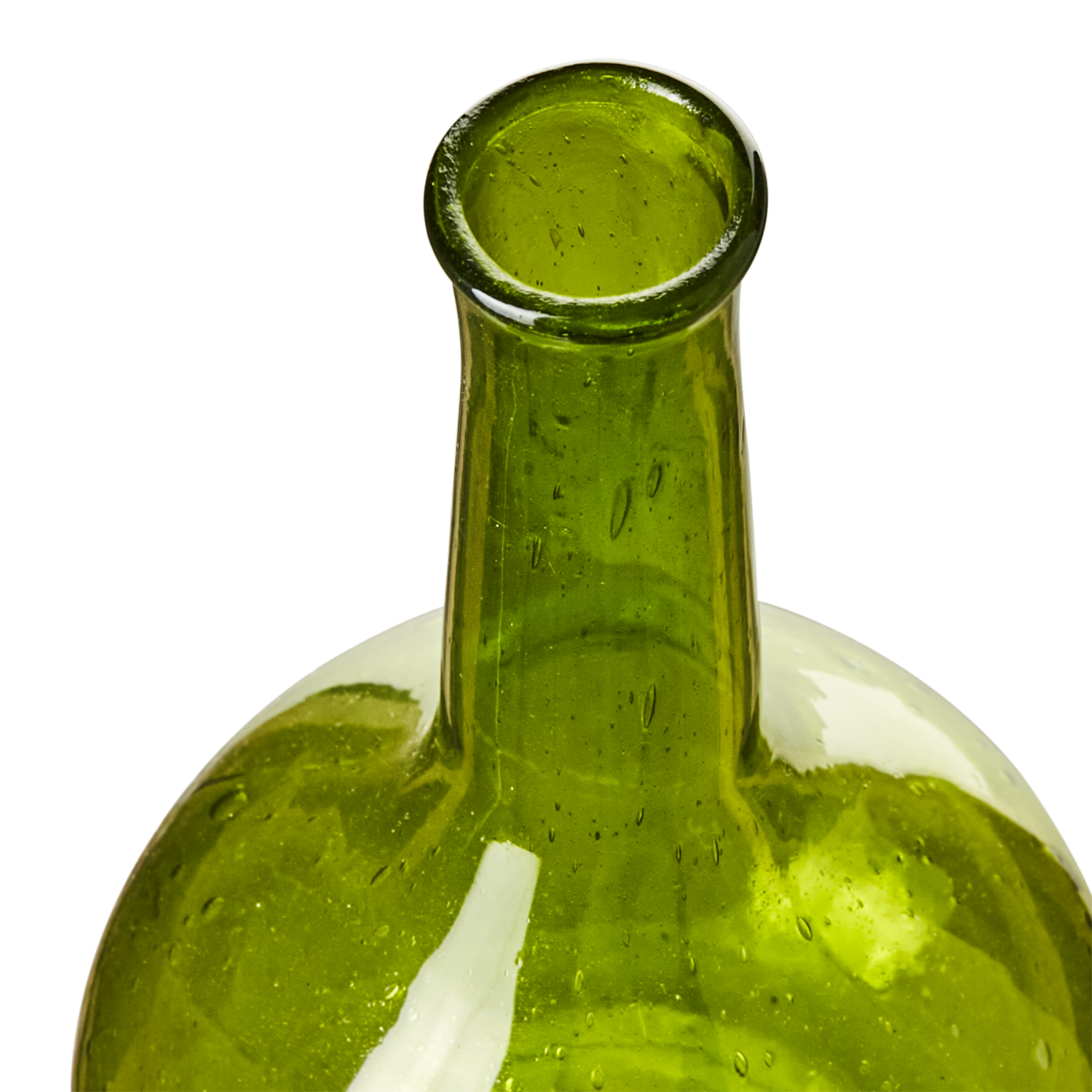 Munblåst vas av återbrukat glas, Grön