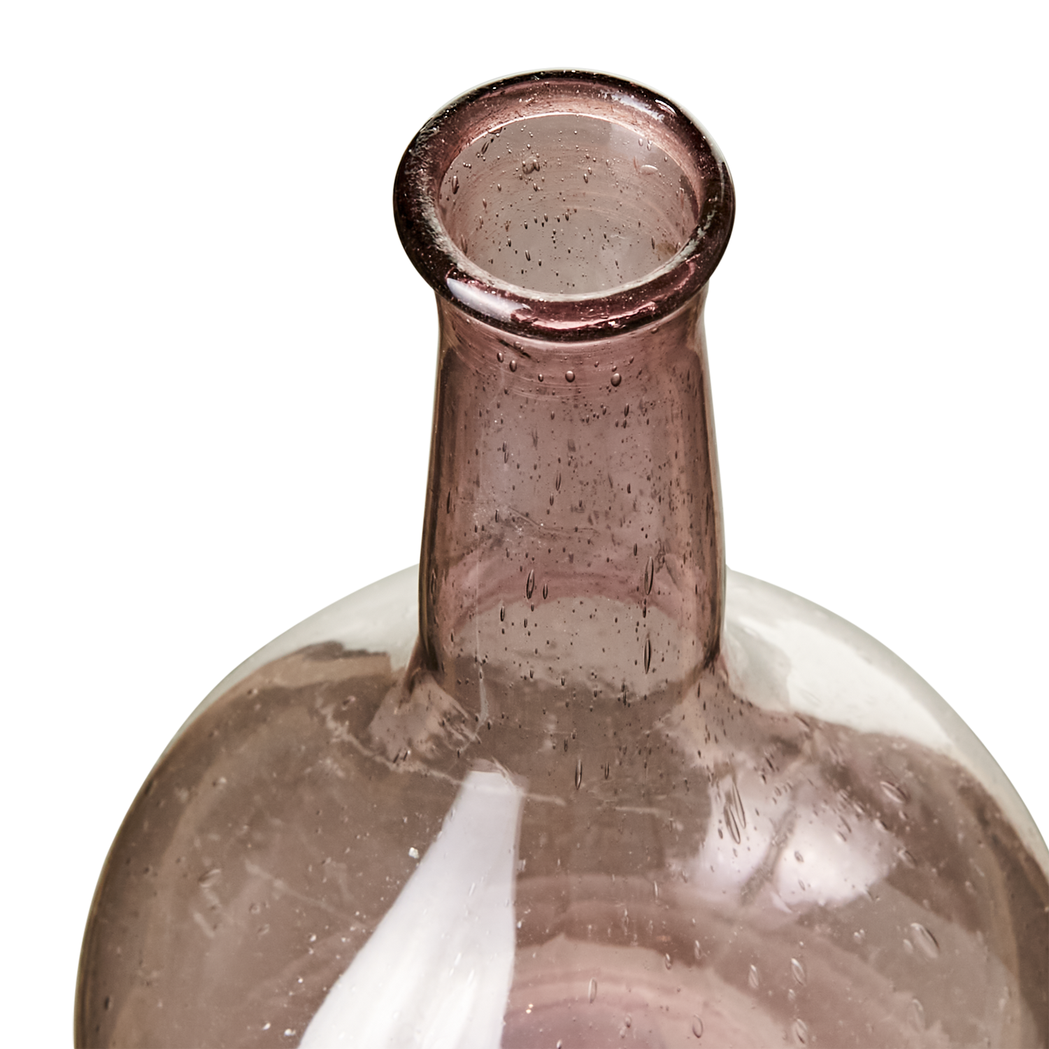Munblåst vas av återbrukat glas, Rosa