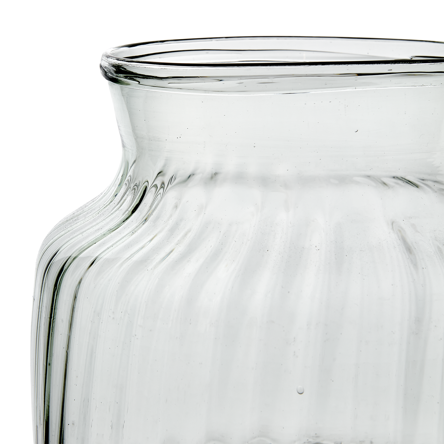 Munblåst vas av återbrukat glas, Ø21cm, Klar
