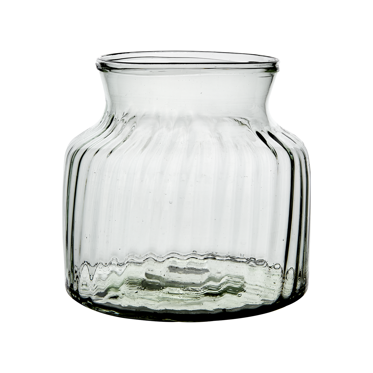 Munblåst vas av återbrukat glas, Ø21cm, Klar