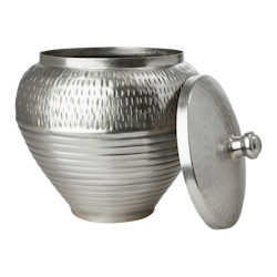 Vacker Urna med lock, Ø30cmxH32 cm, Silver