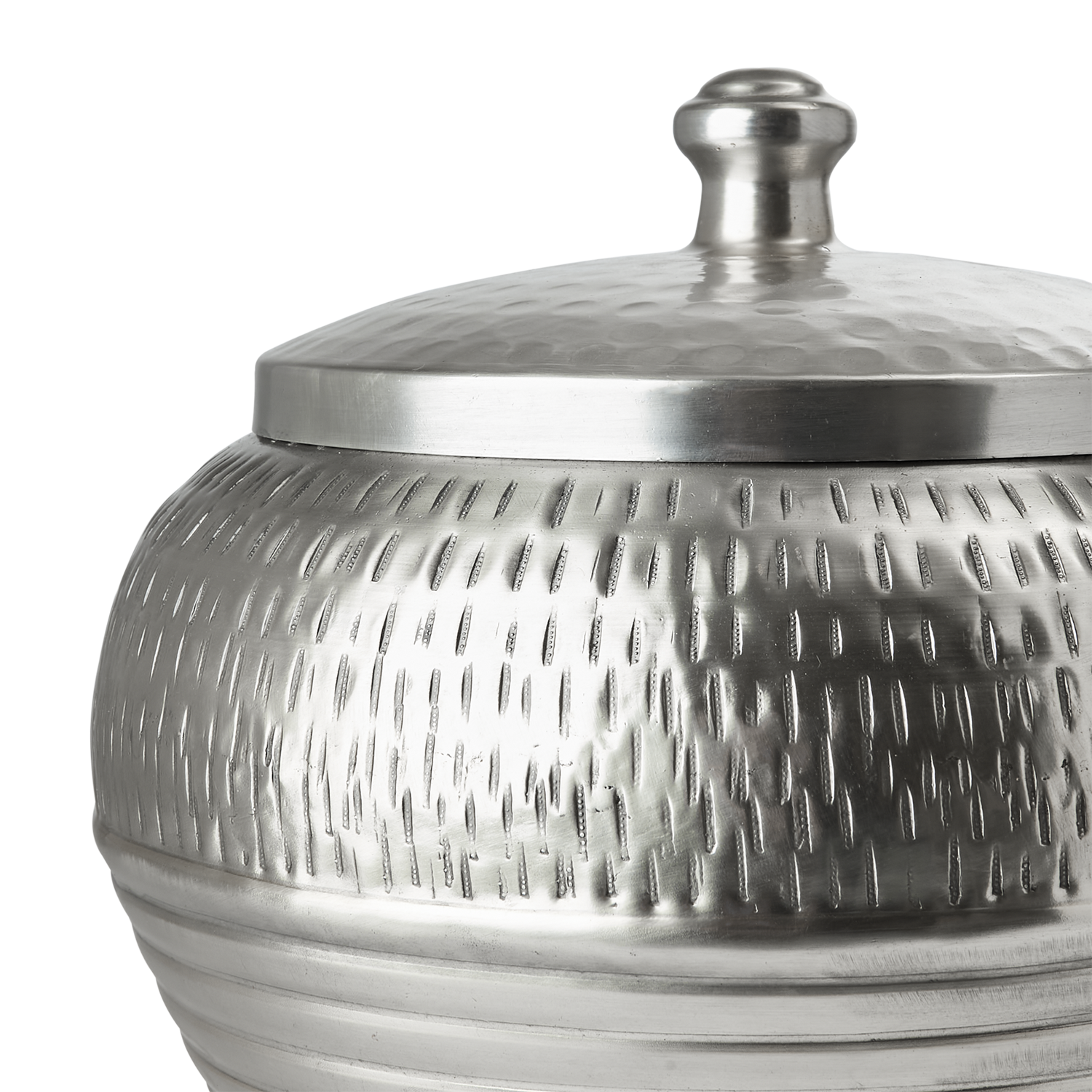 Vacker Urna med lock, Ø30cmxH32 cm, Silver