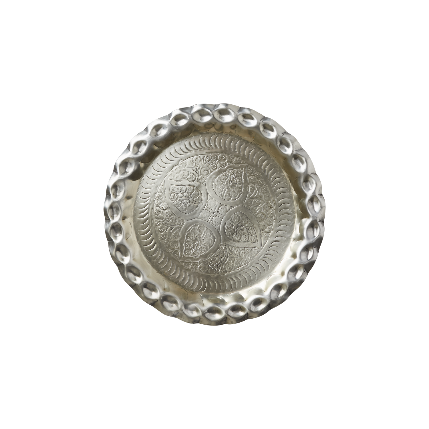 Vackert dekorationsfat, Ø30cm, Silver