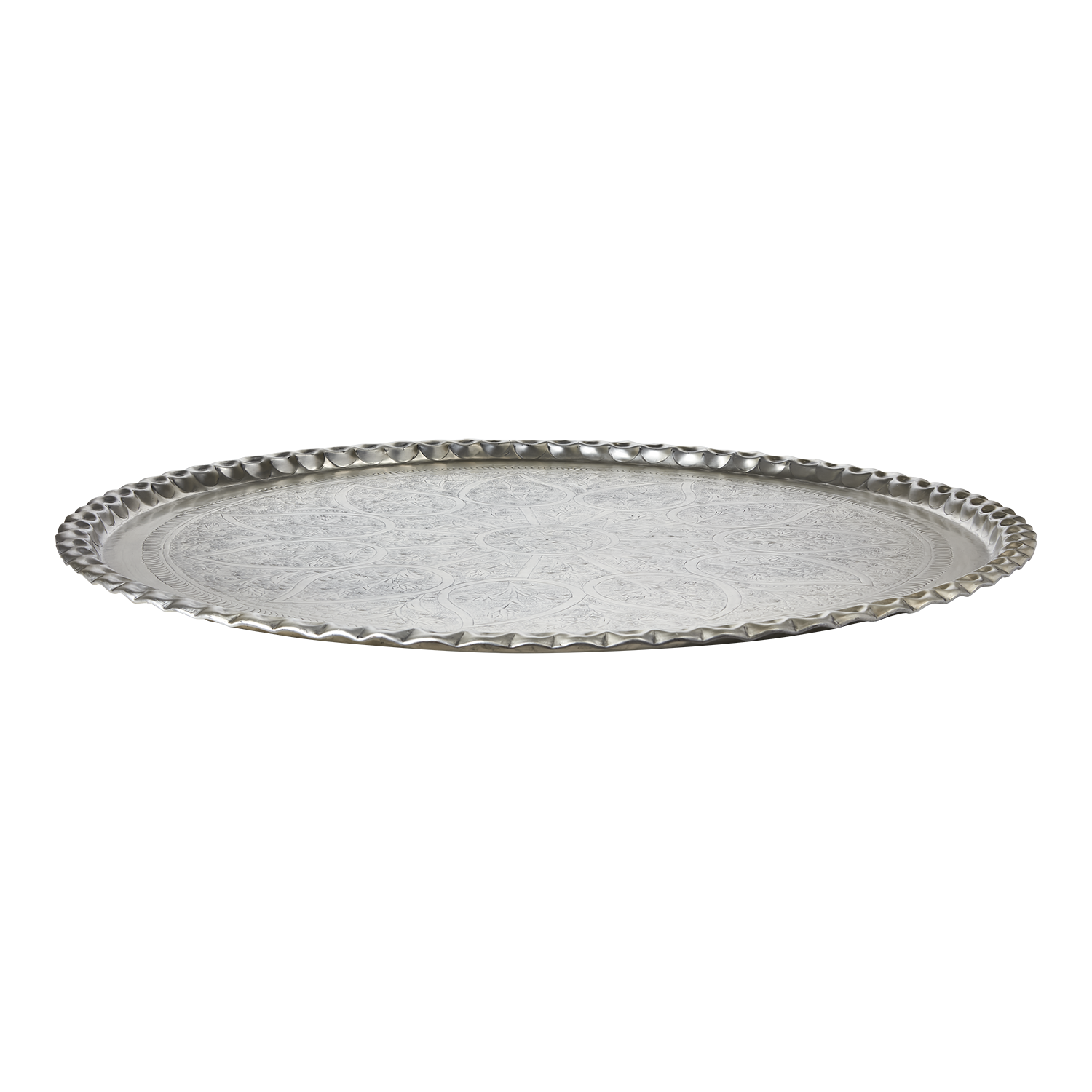 Vackert dekorationsfat, Ø90cm, Silver